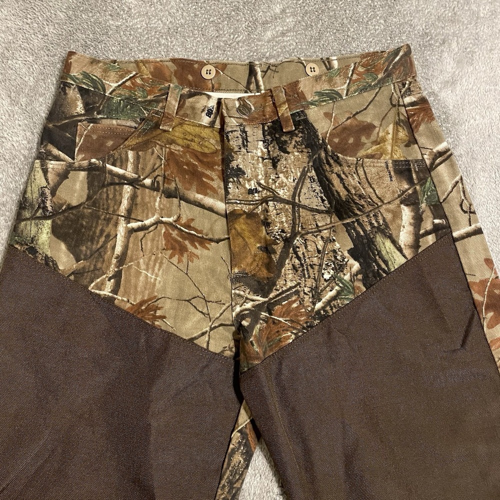 WRANGLER Pro Gear Upland Hunting Jeans Men Woodland Camo Green Denim Canvas